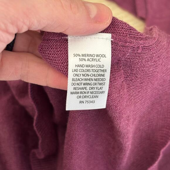 Fenn Wright Manson Sweater Women Small Pink Merino Wool Thin Casual Classic READ - Picture 9 of 9